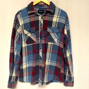 Brixton Plaid Bowery Long Sleeve Flannel Button‎ Up Men's Large